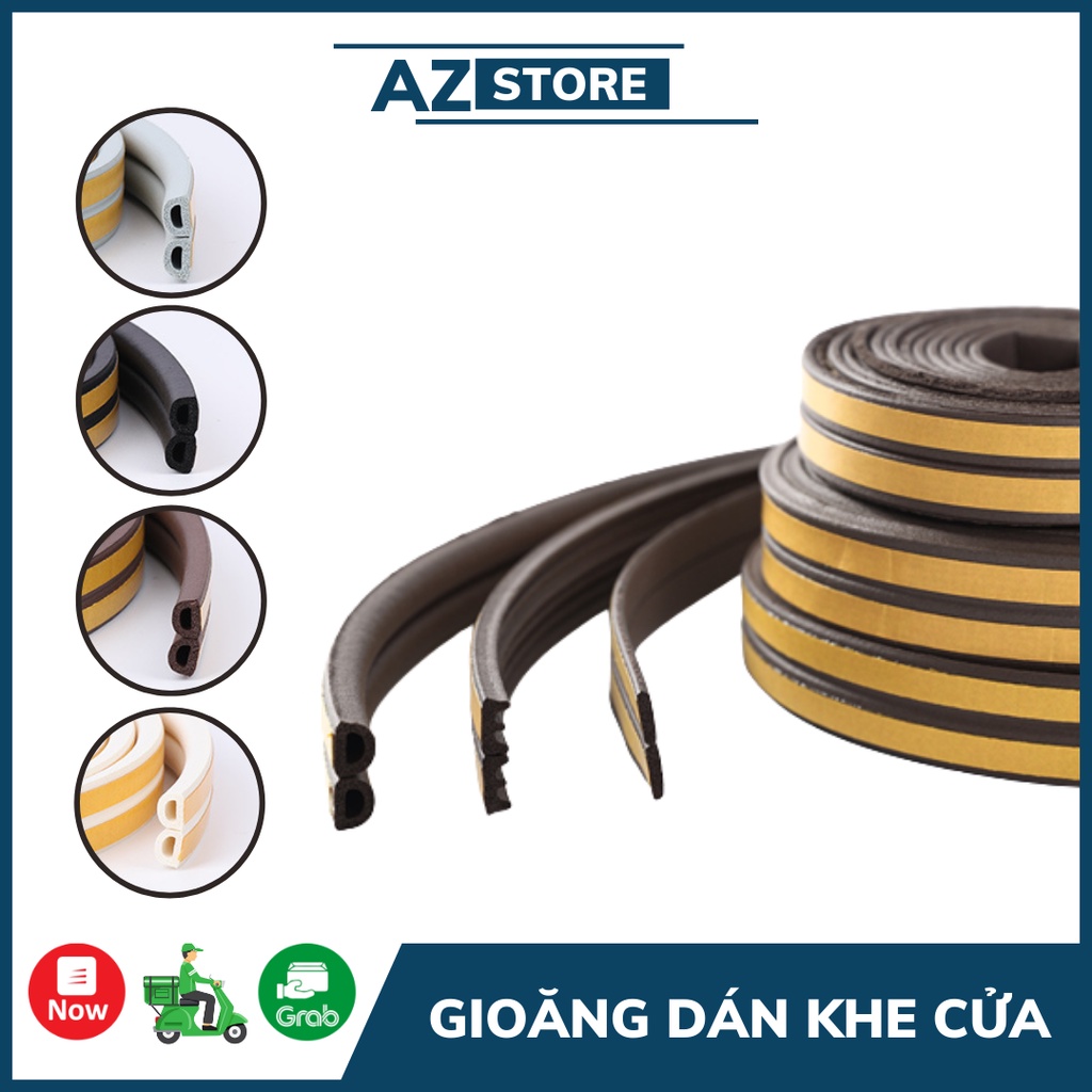 Gioăng dán khung cửa loại chữ D E I, chắn khe hở cửa đi, cửa ra vào chống va đập, chống ồn - AZ Store