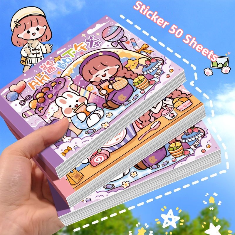 Sticker Cute 50 PCS Sitker Trang Trí Sổ Tay  Sticker Trang Trí Sổ Hình Dán Trẻ Em  Sổ Sticker
