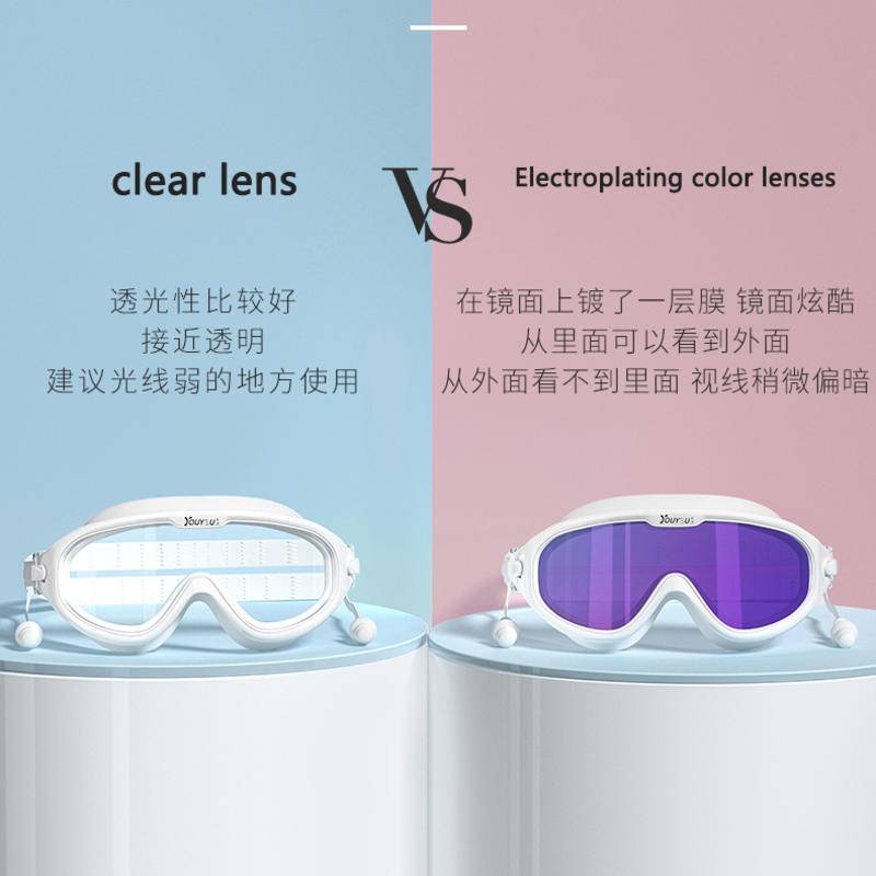 YOUYOU Kính Bơi Khung Lớn Chống Sương Mù Không Thấm Nước Tiện Dụng Cho Nam Và Nữ