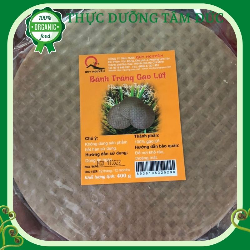Bánh tráng gạo lứt Quy Nguyên xấp 400g