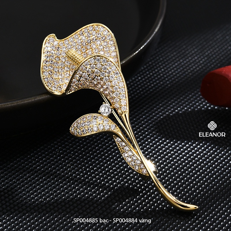 Ghim cài áo nam nữ Eleanor Accessories hình hoa đính đá phụ kiện trang sức thời trang 4884
