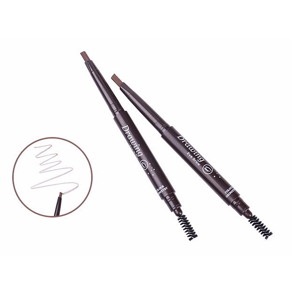 Chì Kẻ Lông Mày Hai Đầu Không Thấm Nước 6 Màu Sắc Tùy Chọn Kèm Cọ JP6