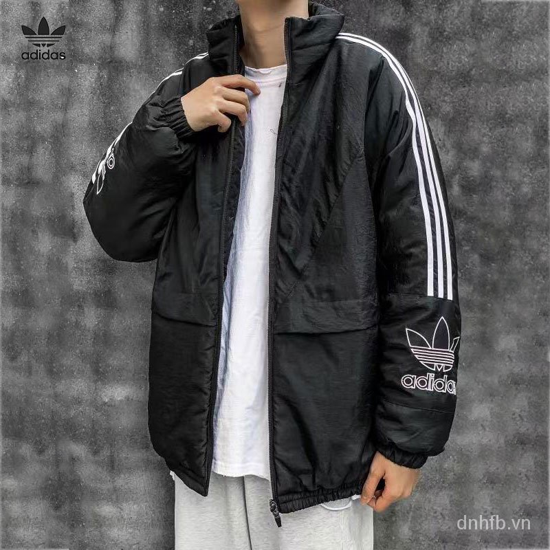 ADIDAS 【Hàng có sẵn】Áo khoác dài tay dáng rộng thoáng khí hình cỏ ba lá cho nam và nữ