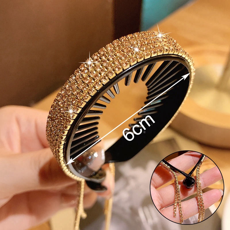 Kẹp Tóc Đính Đá Phối Tua Rua Xinh Xắn Thời Trang