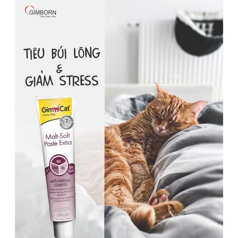 Gimcat Malt-Soft Extra Anti Hairball - Gel cho mèo tiêu búi lông và hỗ trợ tiêu hóa 50gr