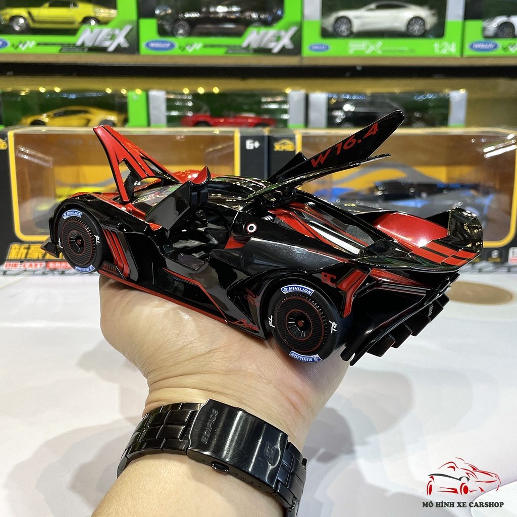 Mô hình xe kim loại siêu xe Bugatti Bolide tỉ lệ 1:24 hãng XHD 3 màu