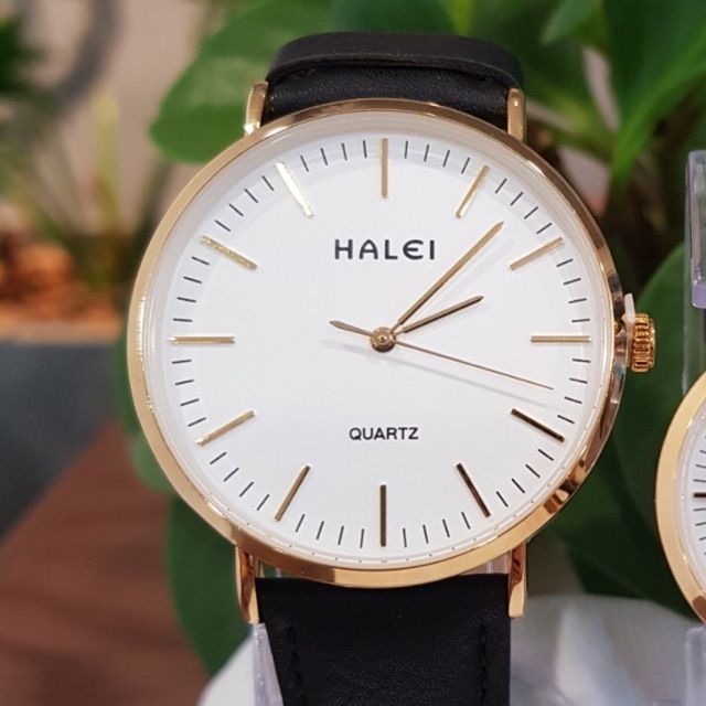 Đồng hồ nam Halei dây đen da mặt số vạch chính hãng Tony Watch 68 | BigBuy360 - bigbuy360.vn