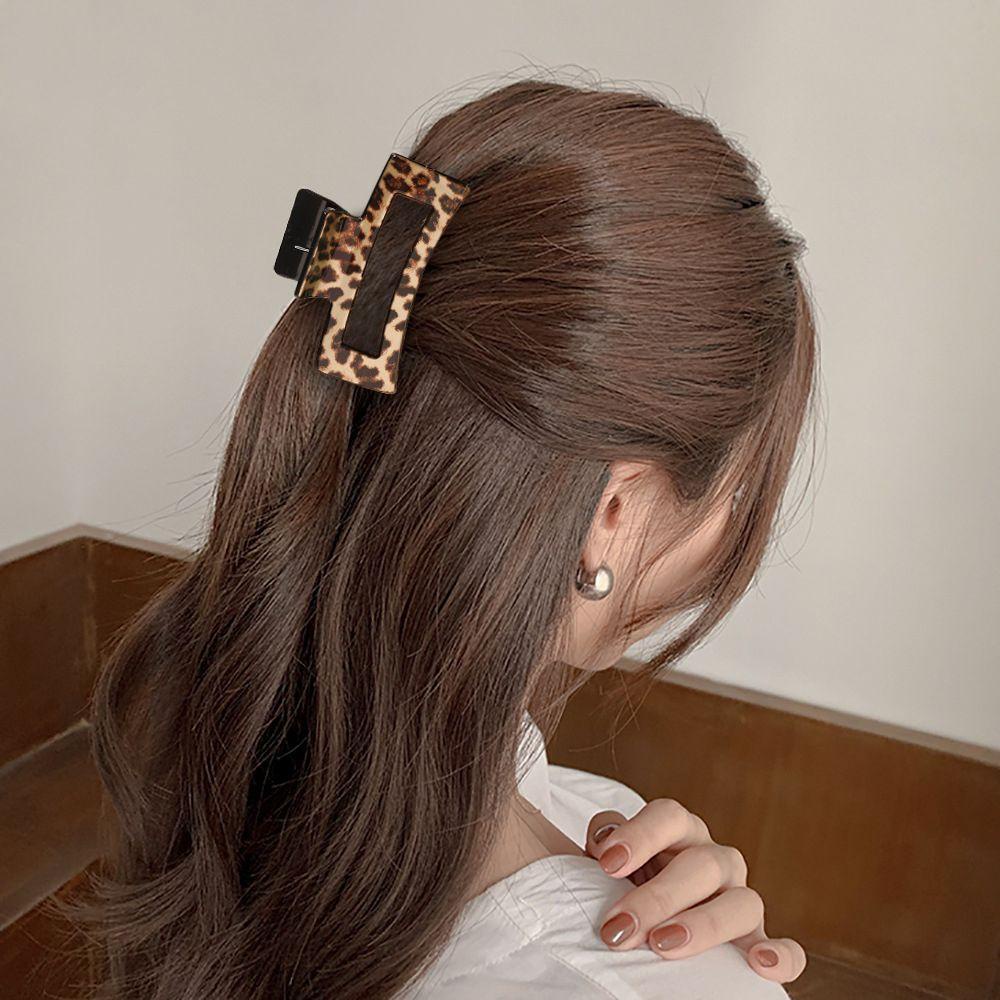 Kẹp Tóc Nhựa Họa Tiết Da Báo Thời Trang Cho Nữ