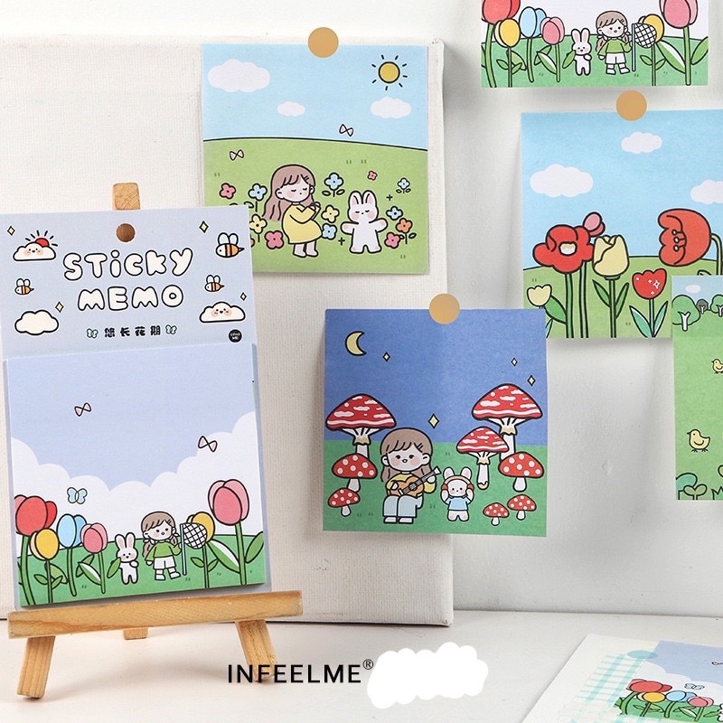 Giấy note ghi chú Sticky Memo 30 tờ hình cô gái xinh xắn mẫu 2022