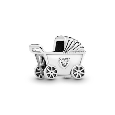 PANDORA Hạt Bạc 925 Ba Mặt Hình Hoa Hồng Đính Đá Zircon Xinh Xắn