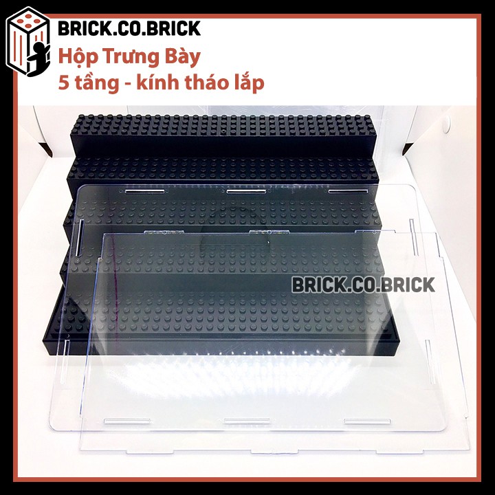 Hộp mica trưng bày minifigures, mô hình gundam, funko pop- 5 TẦNG -THÁO LẮP -KÍNH DÀY -Box Display - Display Case