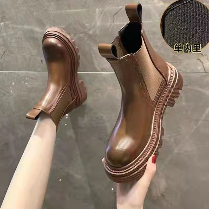 Giày Bốt Martin Cổ Thấp Lót Lông Cừu Phong Cách Anh Quốc Thời Trang Xuân Thu Cho Nữ