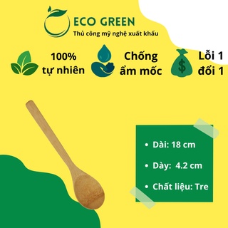 Thìa Muỗng gỗ tre Ăn Cơm  ECO GREEN Phong Cách tối giản, An Toàn Cho Bé Và Gia Đình Sử Dụng (Bamboo Spoon)