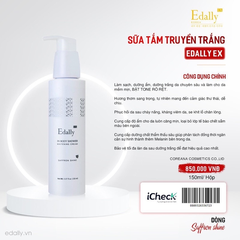 Sữa tắm truyền trắng Edally bật tone tức thì
