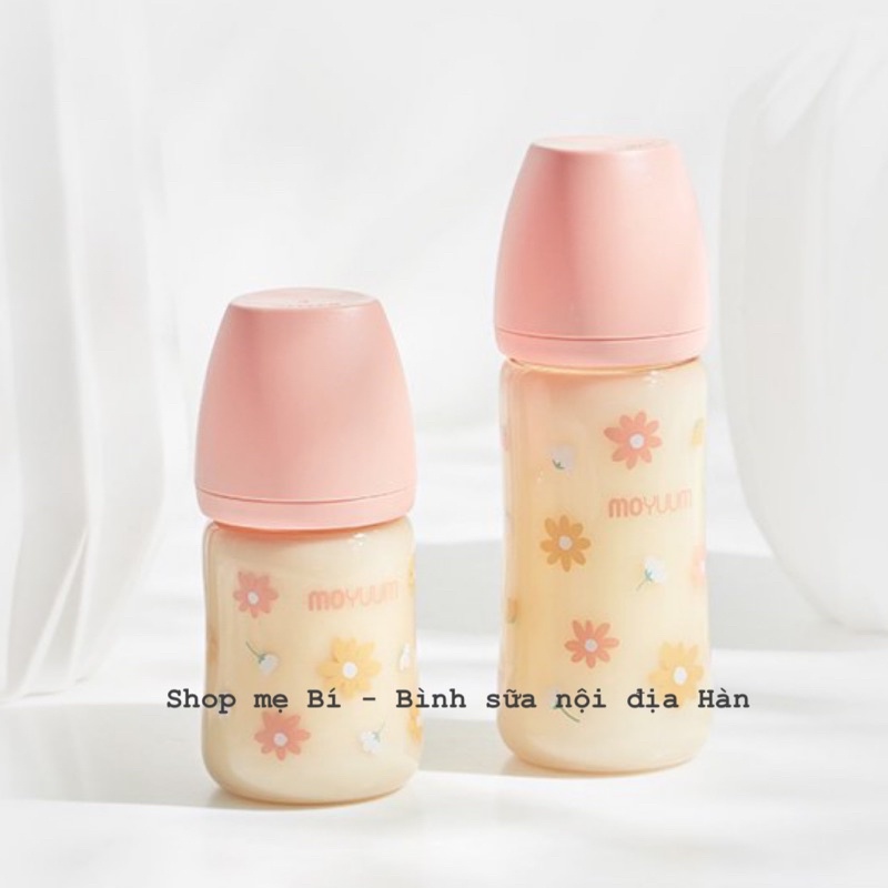 Bình sữa MOYUUM DAISY HOA CÚC 170ml  - 270ml núm ti tự chọn