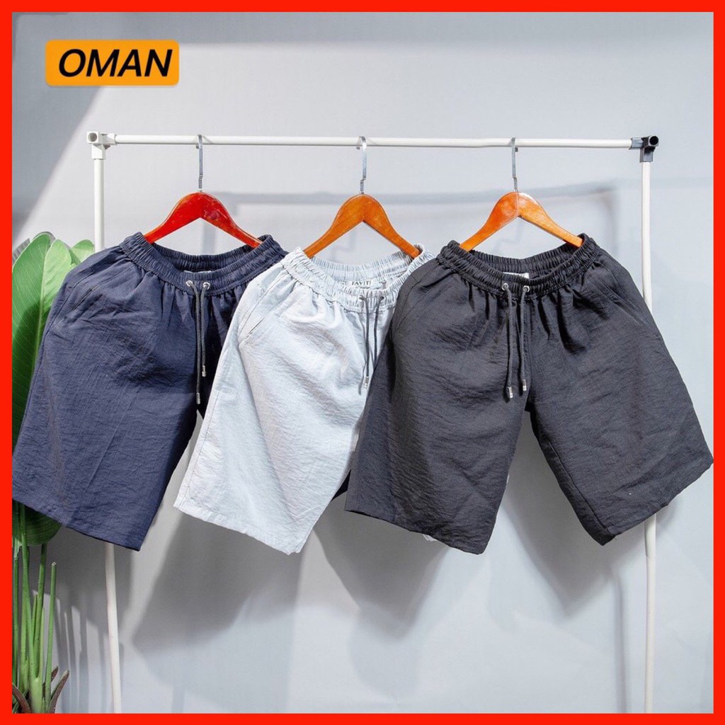 Quần ngố nam vải đũi l short lửng mát nhẹ - mẫu mới nhất 2021 - OMAN QS80