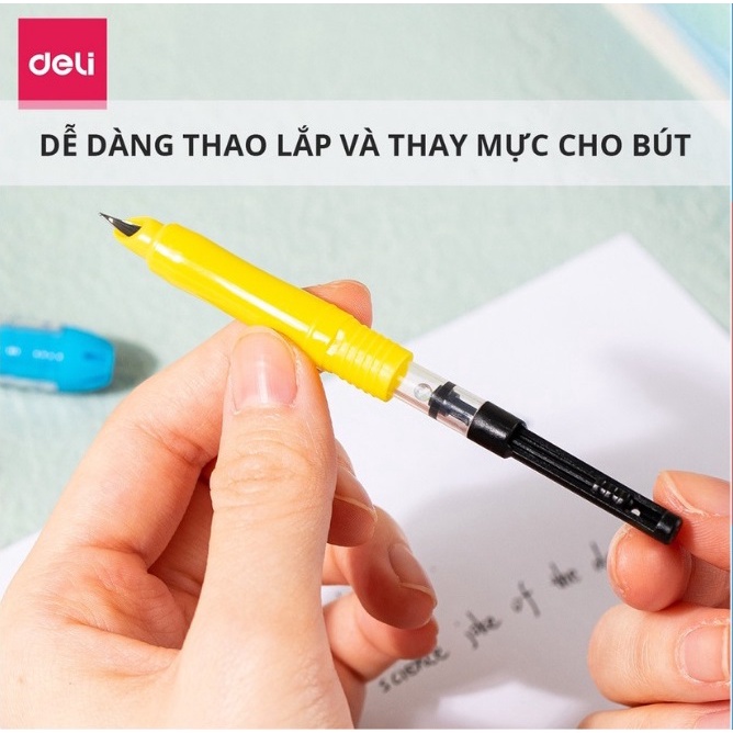 Bút máy Deli nhiều họa tiết đẹp CQ894 / Bút mực luyện chữ đẹp Q894 Deli 894