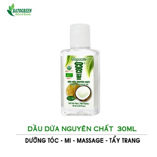 Dầu dừa ép lạnh Vietcoco hữu cơ 100% 30ml dưỡng da dưỡng tóc dưỡng mi dưỡng da vigrin coconut oil organic usda