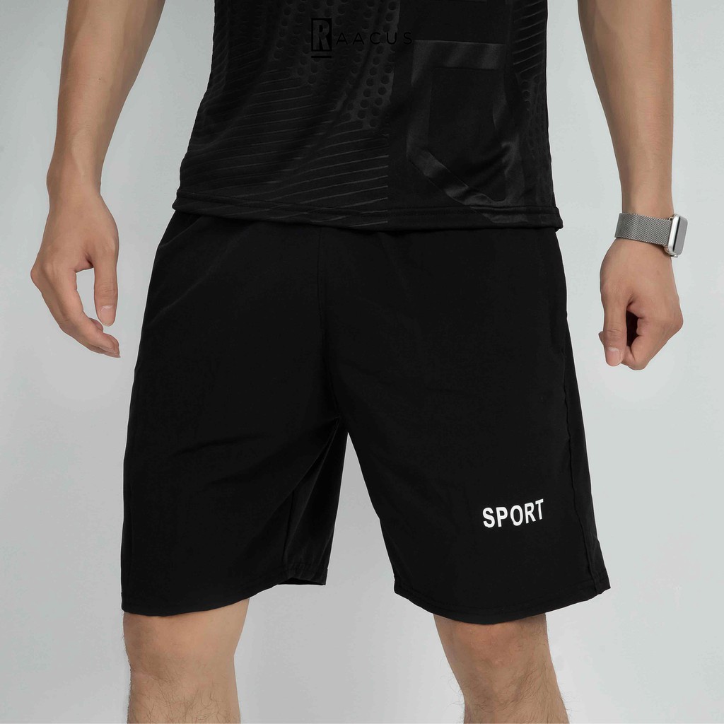 Bộ thể thao nam mùa hè chất thun co giãn, bộ quần áo thể thao nam áo thun tay lỡ thời trang RAACUS- DB266 | BigBuy360 - bigbuy360.vn