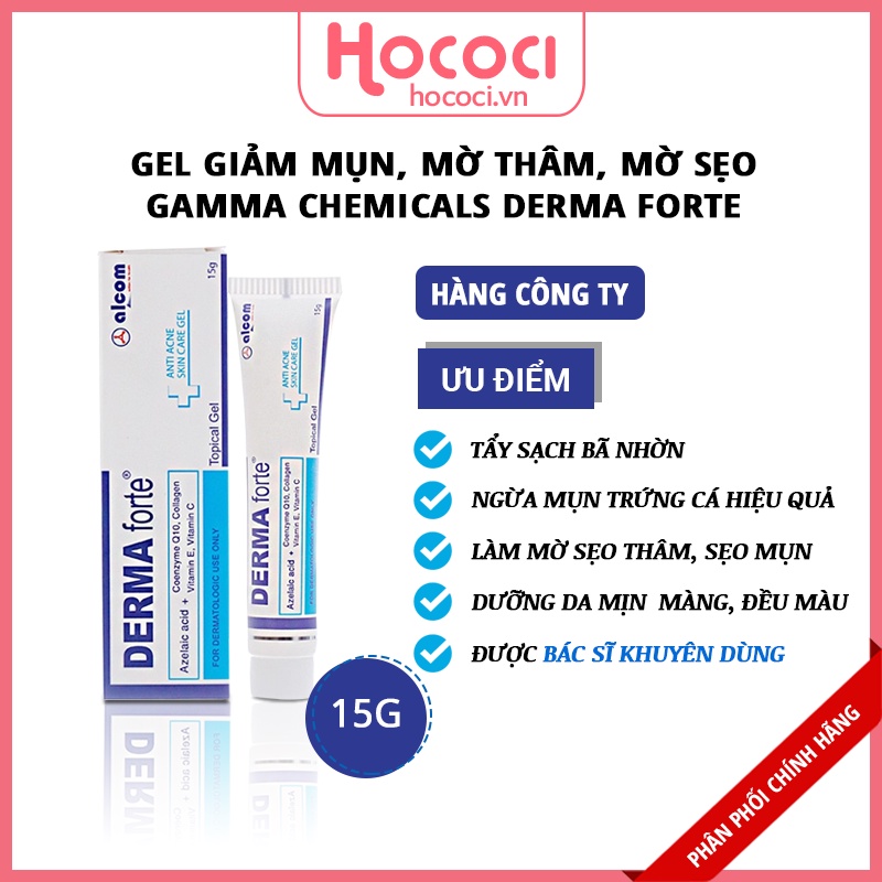 ✅[CHÍNH HÃNG] Gel Giảm Mụn, Ngừa Thâm Derma Forte 15G