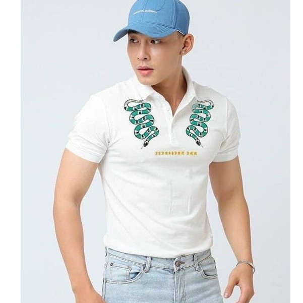 Áo Thun Nam Tay Ngắn Có Cổ Vải Co Giãn dainghia7993