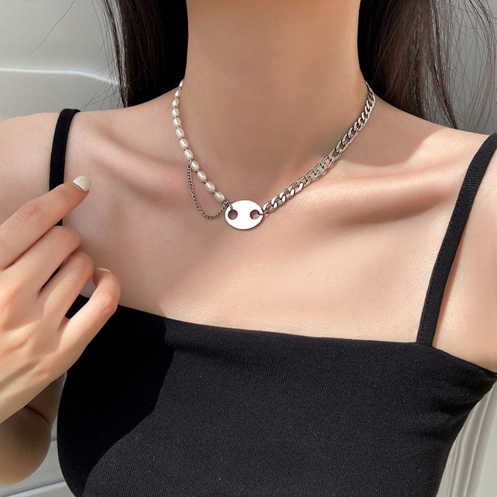 AROMA Vòng cổ Thép Titan Mặt Hình Mũi Heo Thời Trang Hàn Quốc