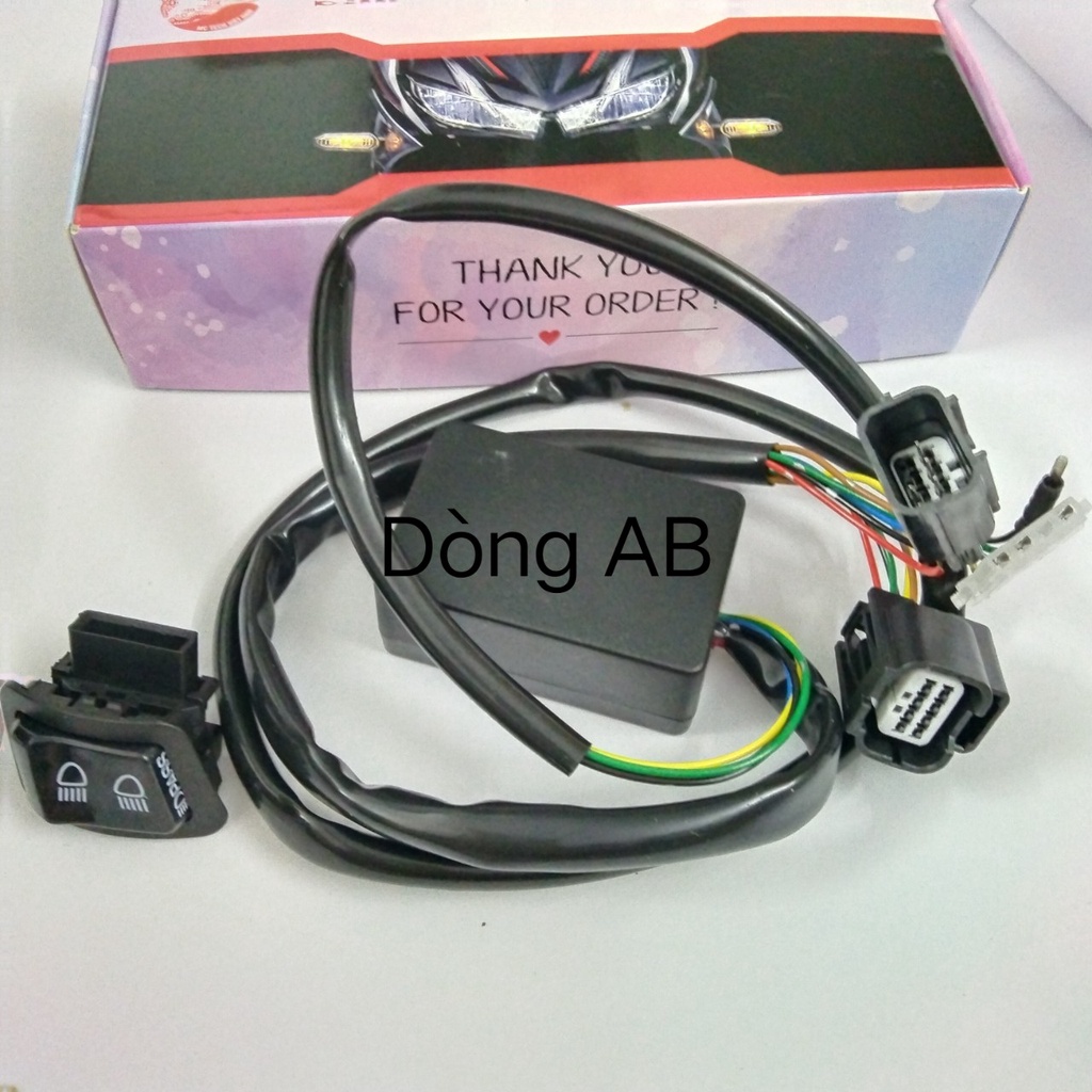Bộ Mạch Và Công Tắc Tắt Mở Đèn Xe Máy Airblade  Full Giắc Cắm Tặng Kèm Nút Passing Sh