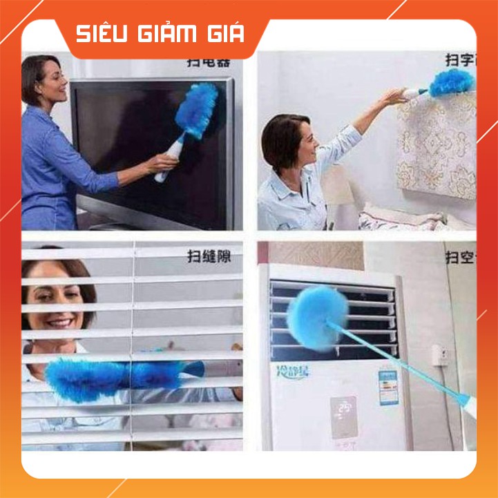 Chổi Quét Bụi Tích Điện Spin DUSTER Thông Minh Đa Năng Chức Năng Chạy Bằng Sạc Pin - PDS123 {SIÊUKHUYENMAI}