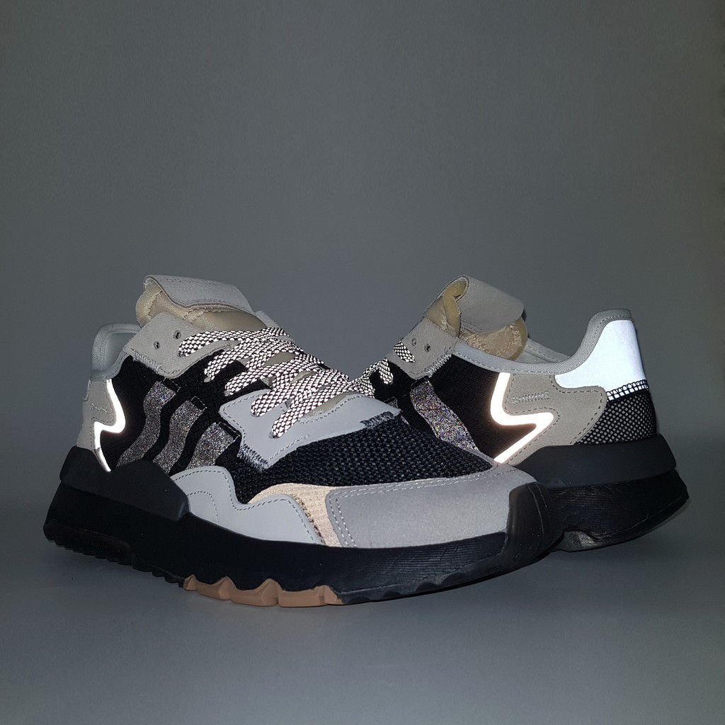 [video+ảnh thực] Giày Sneaker Nite Jogger 2019 Black/Grey-Creamy White