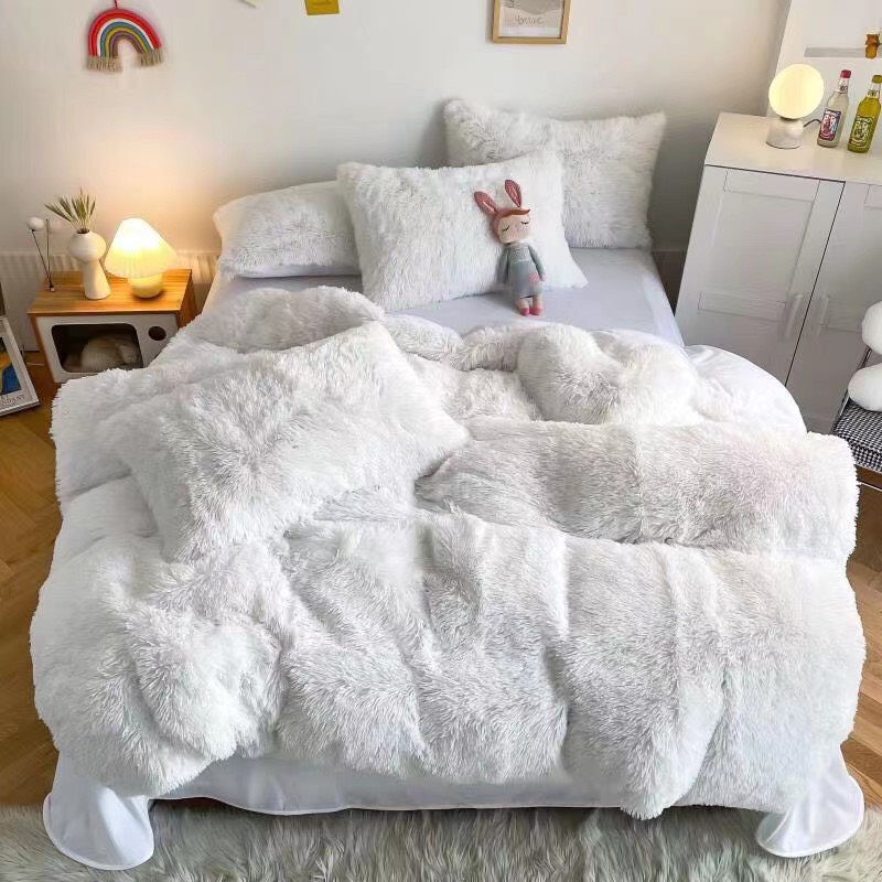 Bộ chăn ga gối nỉ lông EMMIBEDDING STORE mẫu trơn miễn phí bo chun và làm ga phủ theo yêu cầu.