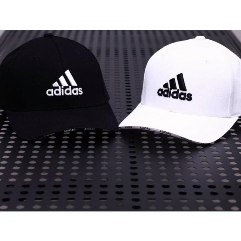 Mũ lưỡi trai Adi.das chất vải cotton Hàn Quốc cao cấp, nón kết Unissex màu đen trắng logo thêu nổi 3D