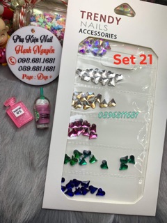 Set Đá Khối Chân Bằng Trang trí móng nails