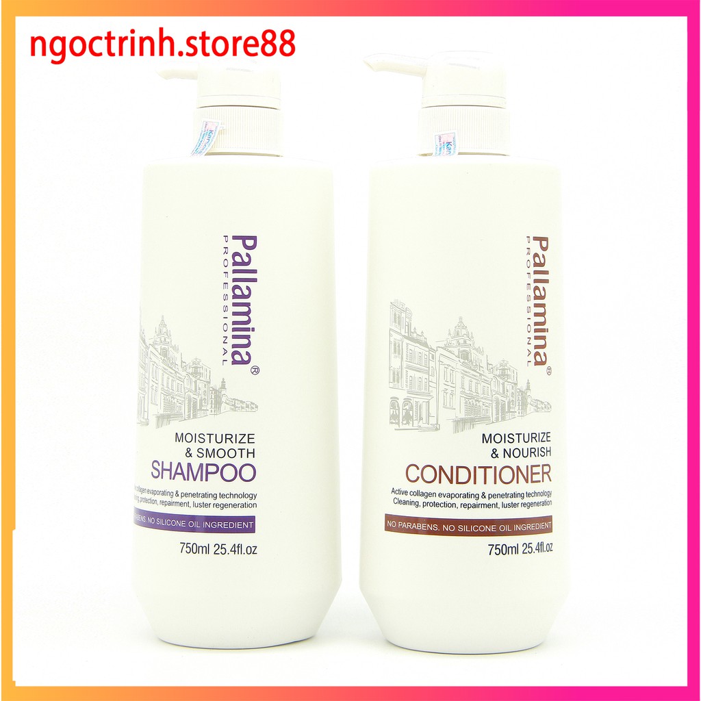 Dầu Gội keratin kiềm dầu sạch gàu phục hồi, mềm mượt chống gẫy rụng tóc cặp dầu xả pallamina keratin 400ml – 750ml hàng