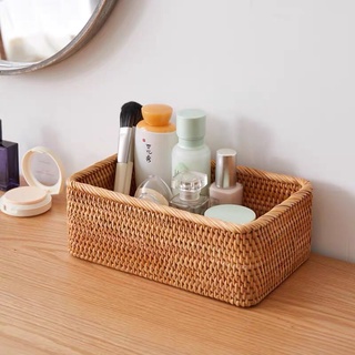 Set 3 khay mây đựng mỹ phẩm và đồ dùng