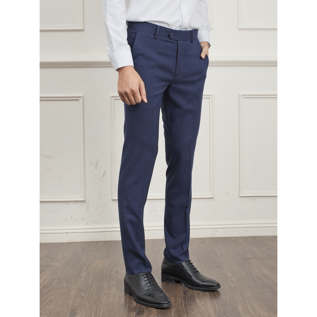 Quần âu nam ARISTINO phom Slim Fit ôm, màu xanh tím than hiệu ứng kẻ vô cùng thời thượng và ấn tượng - ATR04009