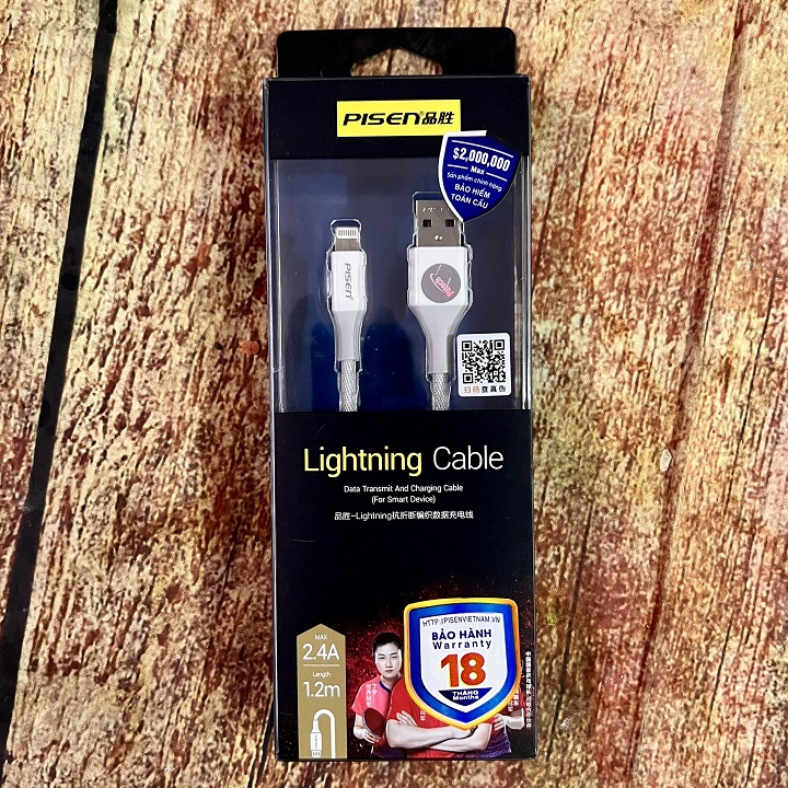 Cáp sạc lightning Pisen Denim Aluminum Alloy 120cm ♥️Freeship♥️ Dây sạc Pisen lighting