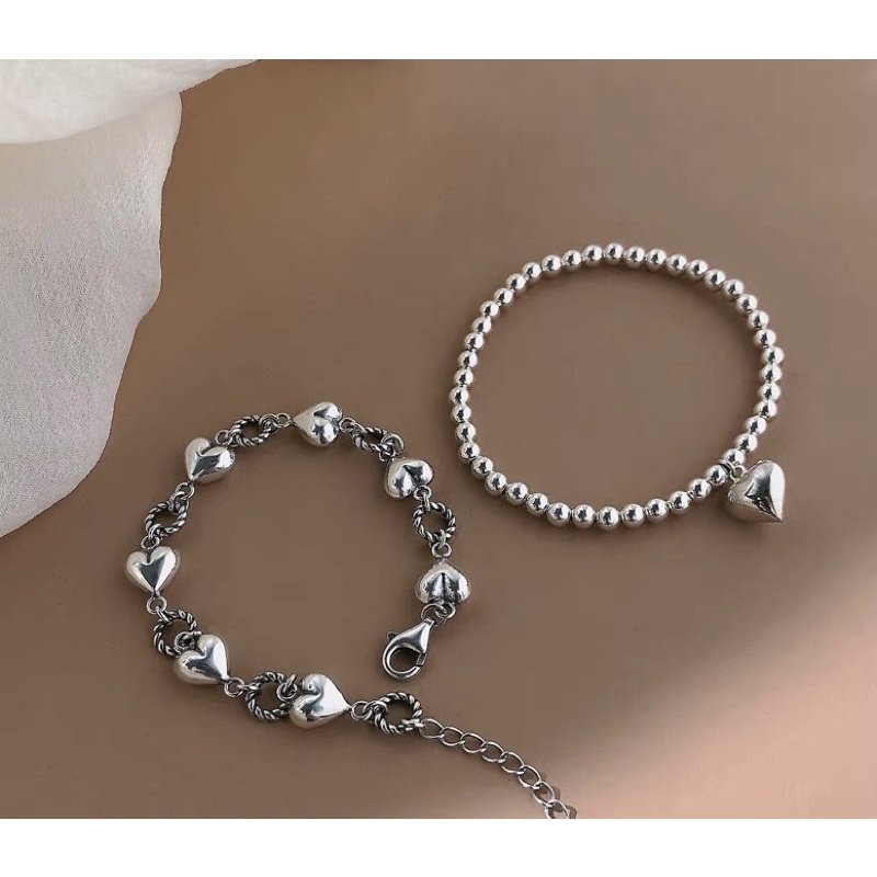 Lắc tay mạ Bạc trái tim xinh xắn