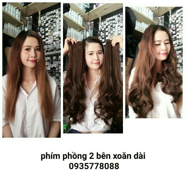 Tóc Phím phồng xoăn 2 bên hình tự chụp