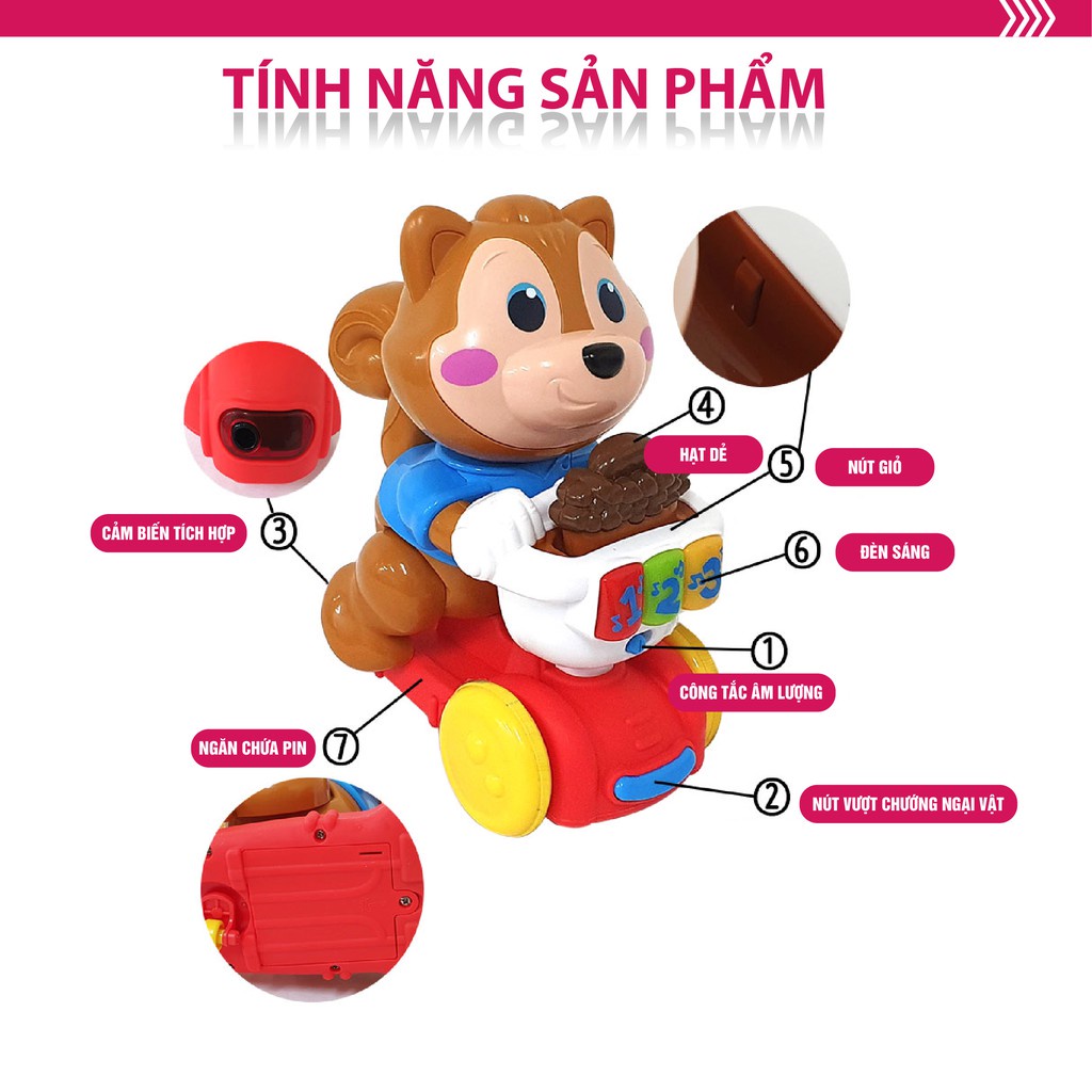 Sóc nâu cảm ứng tập bò, đuổi bắt vui nhộn Winfun - 1148