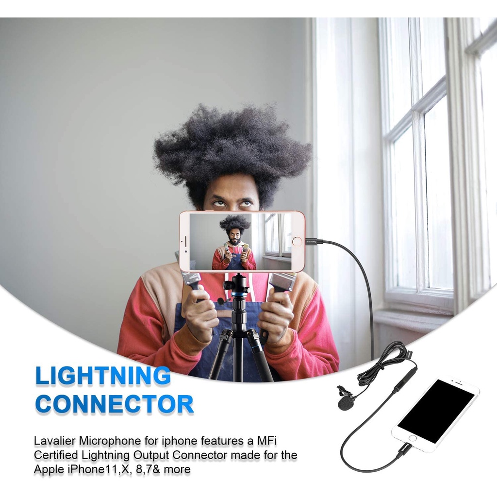 Saramonic Lavmicro U1A, Micro Thu Âm Cổng Lighning Dùng Cho Thiết Bị IOS - Hàng Chính Hãng
