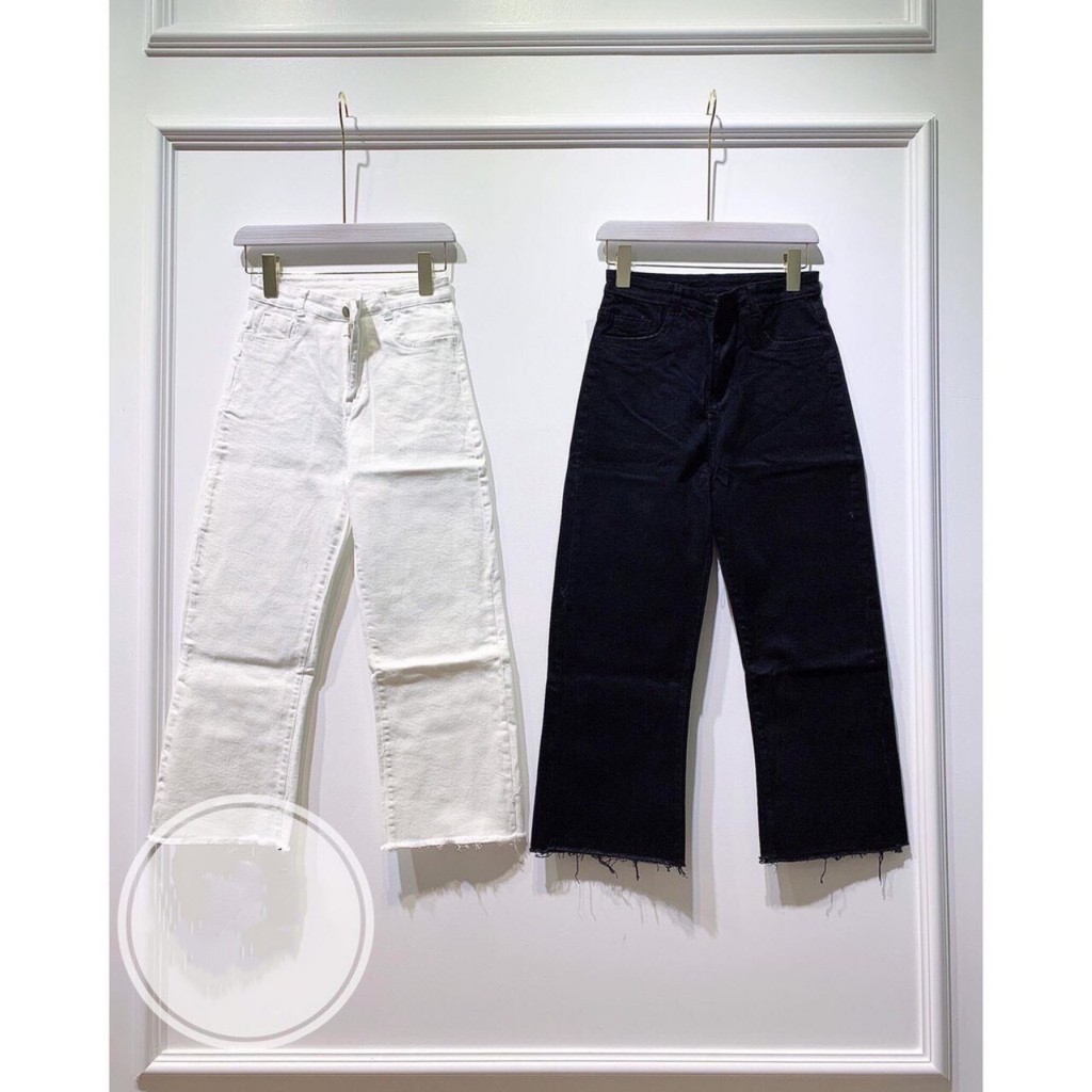 Quần jean ỐNG RỘNG NỮ lửng Đen Trắng siêu xinh size s-m-l rđt./7