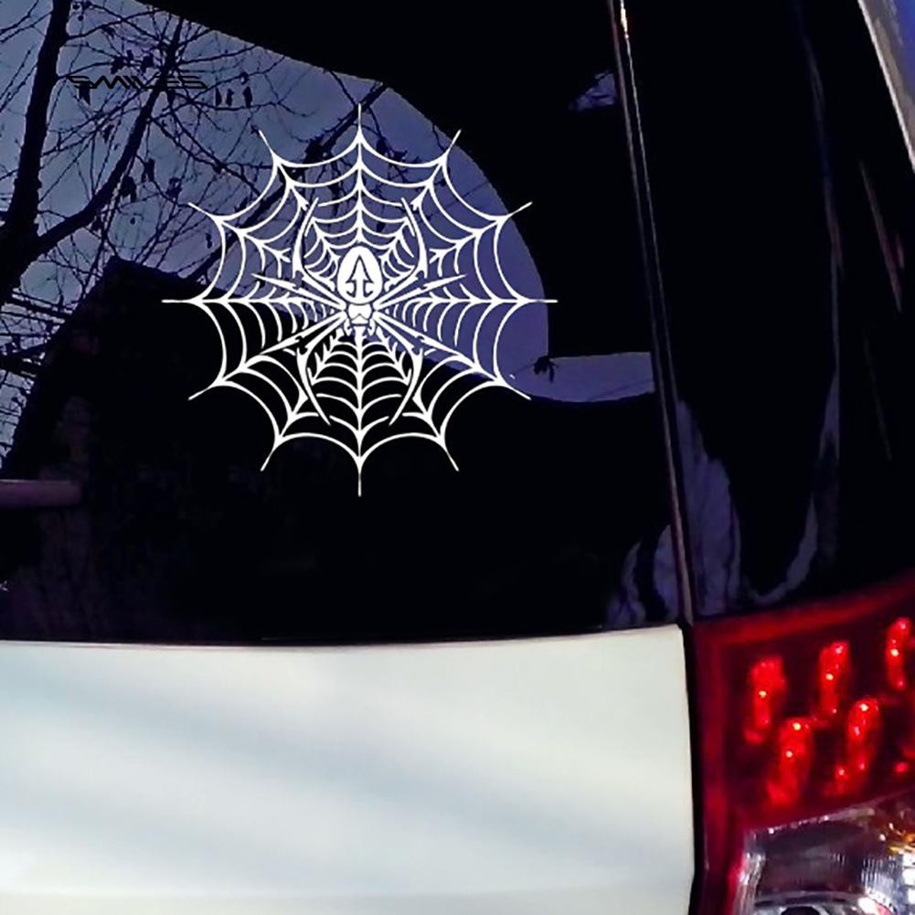❀Sm❀Decal DáN PhảN Quang HìNh MạNg NhệN Trang Trí Thân / CửA Sổ Xe Hơi