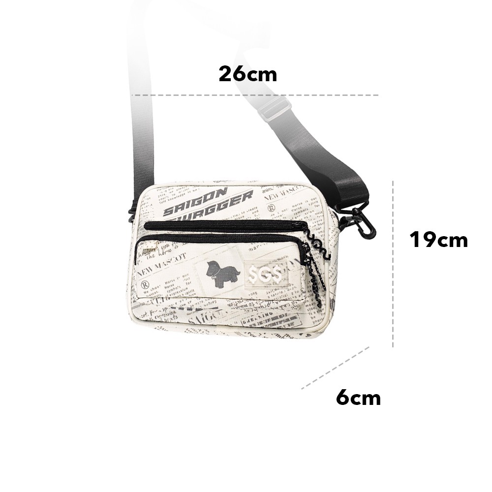 Túi Đeo Chéo Nam Nữ Ngang In Họa Tiết Báo SAIGON SWAGGER® SGS Journal Cross Body Bag