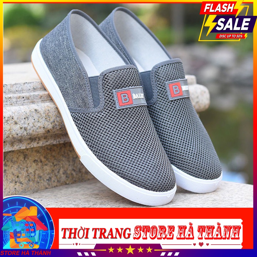 Giày lười vải lưới nam Bally 2 Màu thoáng khí đơn giản phù hợp mọi nơi Thời Trang STORE HÀ THÀNH