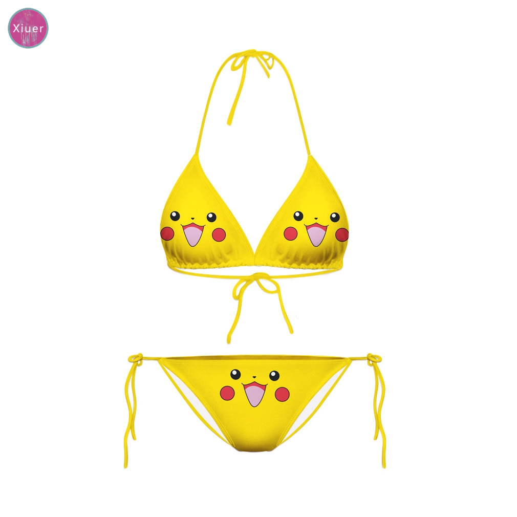 European and American style swimwear, sexy Pikachu pattern bikini, beachwear#Y13 | WebRaoVat - webraovat.net.vn