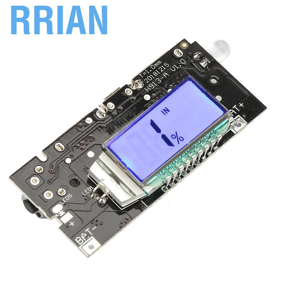 Rrian Dual USB 5V 1A/2.1A LCD Power Bank 18650 Lithium Battery Charger DIY Module