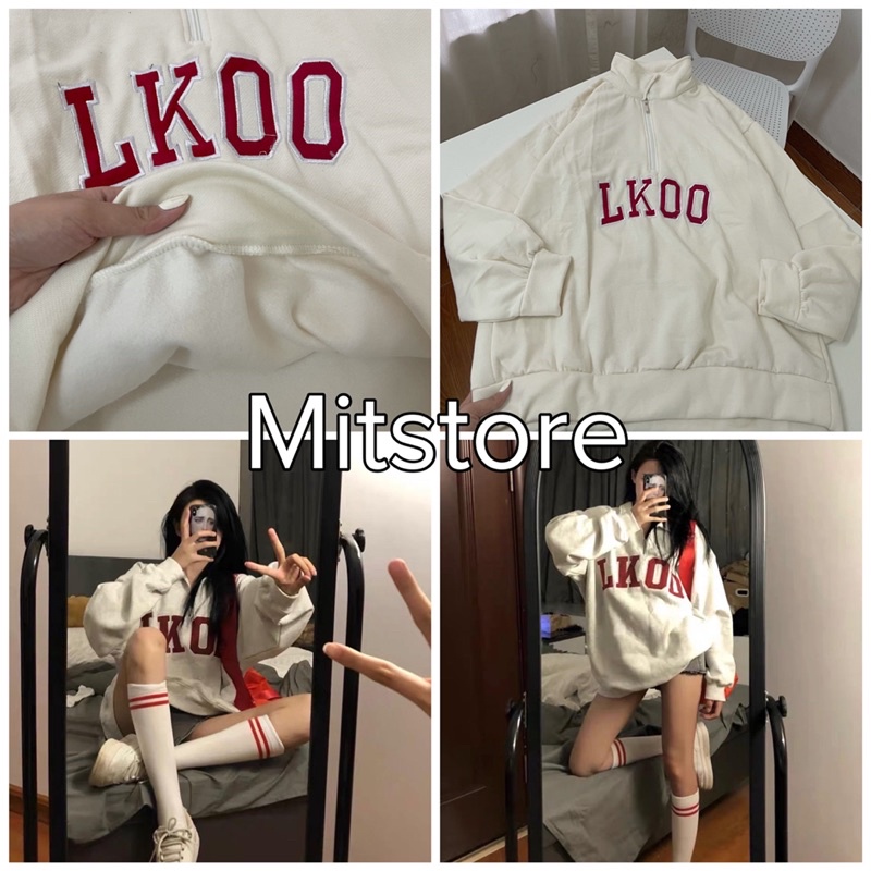 Áo polo trắng thêu LKOO kèm video và ảnh thật Mitstore