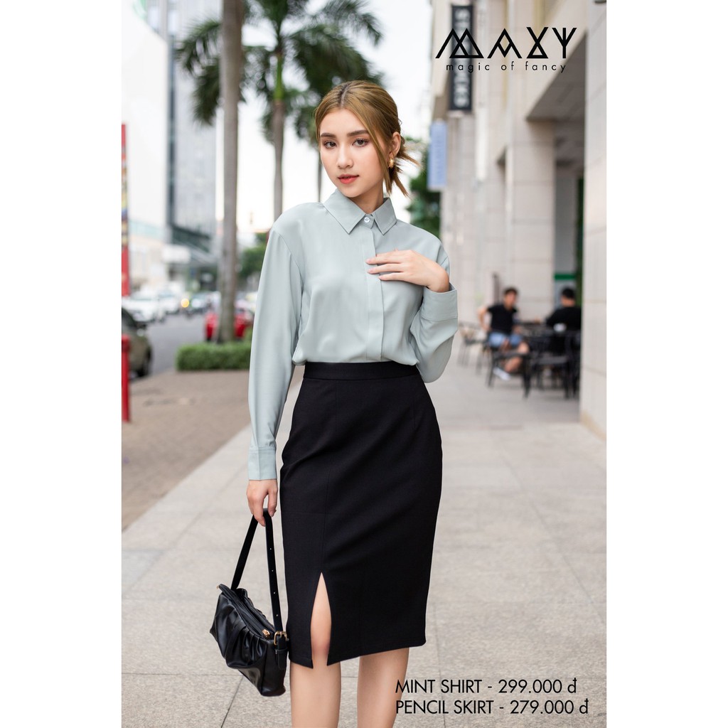 CHÂN VÁY BÚT CHÌ - PENCIL SKIRT -Chân váy chì có xẻ phía trước. | BigBuy360 - bigbuy360.vn