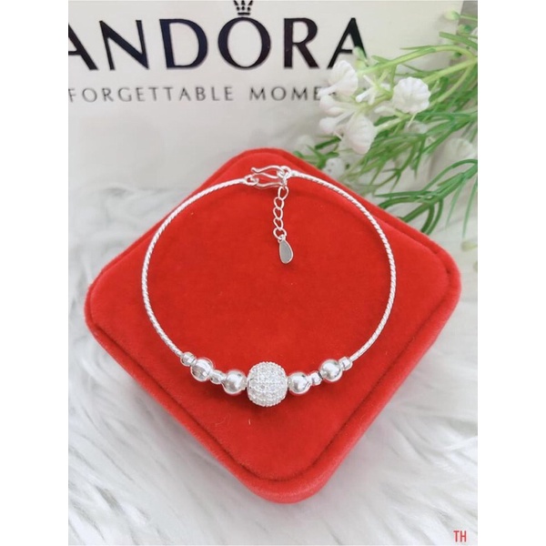 Vòng tay cầu đá cực xinh- chuẩn bạc ta đẹp long lanh