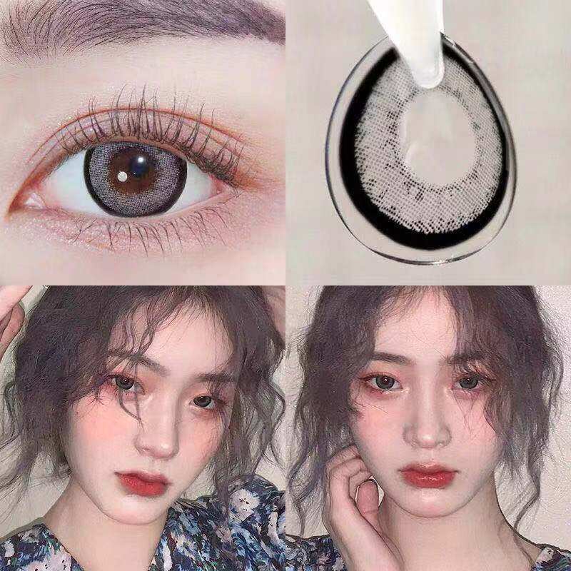 O2Girl lens cận Flagship Shop 2 mảnh cosplay anime năm tự nhiên ném nữ 14.5mm tiếp xúc cận kính màu xám sinh viên không ném kích thước đường kính trang điểm mỹ phẩm sản phẩm lens